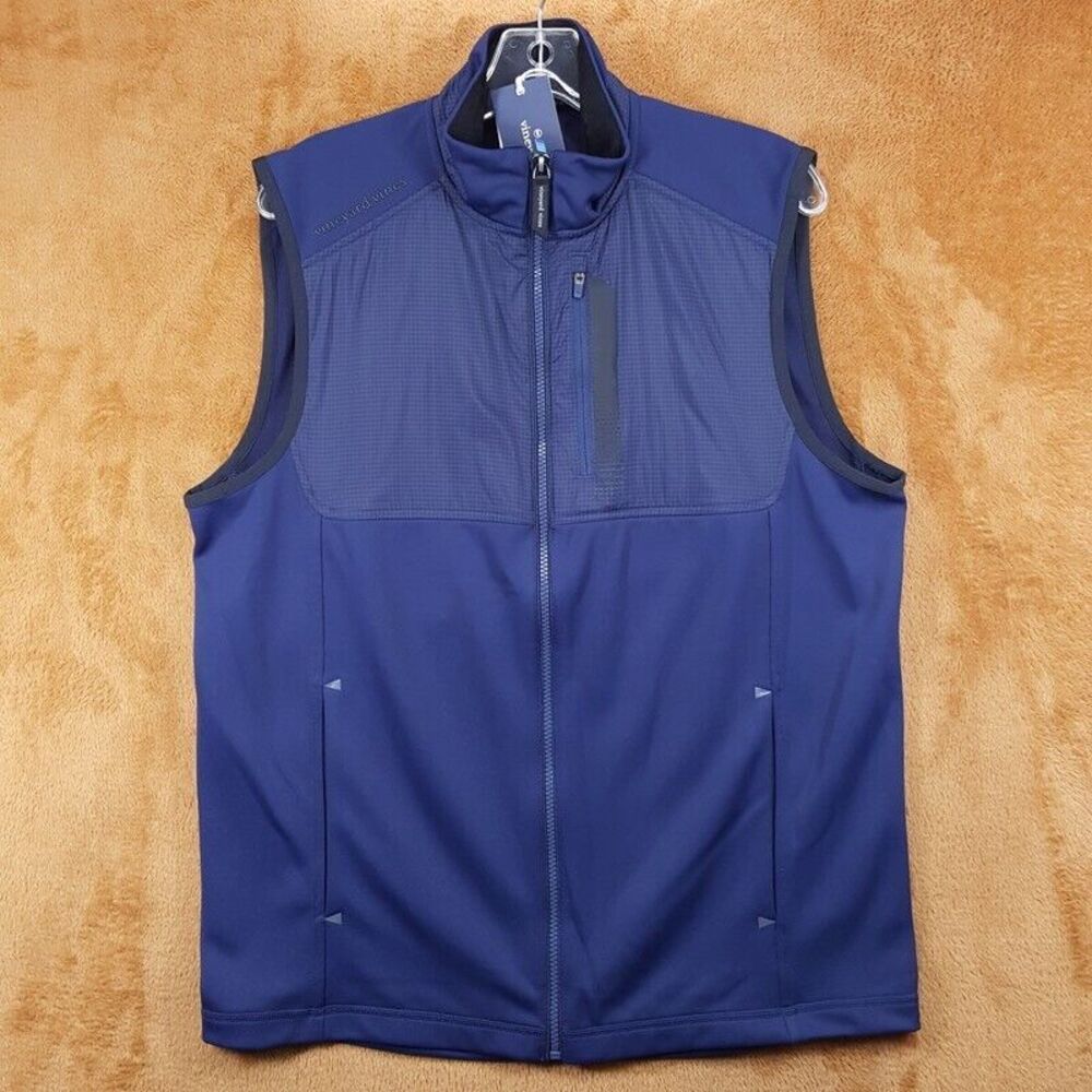 Vineyard Vines Men's Navy Blue Sleeveless Softshell Vest